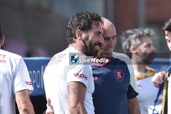 2024-09-29 - Fabio Caserta coah of US Catanzaao and Giovanni Martusciello of Us Salernitana during the Serie b bkt betwee US Salernitana 1919 vs US Catanzaro at Arechi Stadium - US SALERNITANA VS US CATANZARO - ITALIAN SERIE B - SOCCER