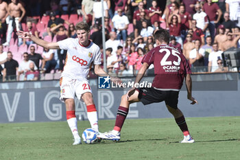 2024-09-29 - Marco Pompetti of US Catanzaro during the Serie b bkt betwee US Salernitana 1919 vs US Catanzaro at Arechi Stadium - US SALERNITANA VS US CATANZARO - ITALIAN SERIE B - SOCCER