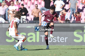 2024-09-29 - Ajdin Hrustic of US Salernitana 1919 in action during the Serie b bkt betwee US Salernitana 1919 vs US Catanzaro at Arechi Stadium - US SALERNITANA VS US CATANZARO - ITALIAN SERIE B - SOCCER