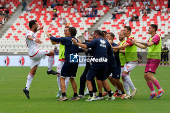 2024-09-28 - Raffaele Pucino of SSC Bari celebrates after scoring a goal with teammates - SSC BARI VS COSENZA CALCIO - ITALIAN SERIE B - SOCCER