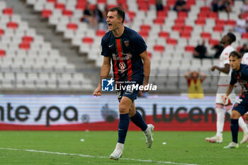 2024-09-28 - Tommaso Fumagalli of Cosenza celebrates after scoring a goal - SSC BARI VS COSENZA CALCIO - ITALIAN SERIE B - SOCCER