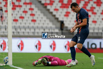 2024-09-28 - Tommaso Fumagalli of Cosenza celebrates after scoring a goal - SSC BARI VS COSENZA CALCIO - ITALIAN SERIE B - SOCCER