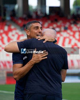 2024-09-28 - coach Moreno Longo of SSC Bari and coach Massimiliano Alvini of Cosenza - SSC BARI VS COSENZA CALCIO - ITALIAN SERIE B - SOCCER