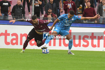 2024-10-19 - Petar Stojanovic of US Salernitana 1939 competes for the ball with during the Soccer BKT between US Salernitana 1919 vs Spezia Calcio at Arechi Stadium - US SALERNITANA VS SPEZIA CALCIO - ITALIAN SERIE B - SOCCER