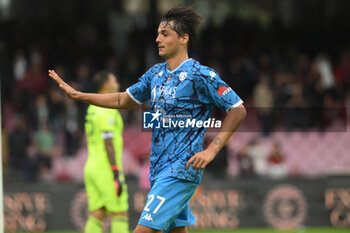 2024-10-19 - Edoardo Soleri of Spezia Calcio celebrates after scoring goal during the Soccer BKT between US Salernitana 1919 vs Spezia Calcio at Arechi Stadium - US SALERNITANA VS SPEZIA CALCIO - ITALIAN SERIE B - SOCCER