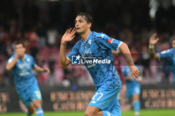 2024-10-19 - Edoardo Soleri of Spezia Calcio celebrates after scoring goal during the Soccer BKT between US Salernitana 1919 vs Spezia Calcio at Arechi Stadium - US SALERNITANA VS SPEZIA CALCIO - ITALIAN SERIE B - SOCCER