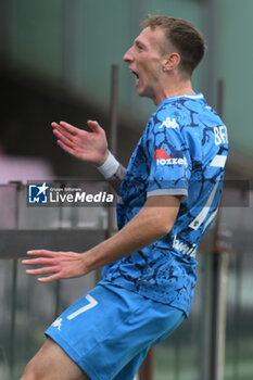 2024-10-19 - Nicolo Bertola of Spezia Calcio celebrates after scoring goal during the Soccer BKT between US Salernitana 1919 vs Spezia Calcio at Arechi Stadium - US SALERNITANA VS SPEZIA CALCIO - ITALIAN SERIE B - SOCCER