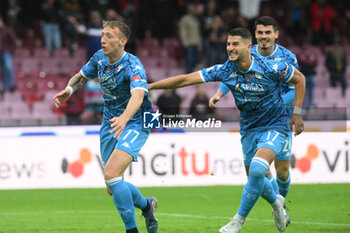 2024-10-19 - Nicolo Bertola of Spezia Calcio celebrates after scoring goal during the Soccer BKT between US Salernitana 1919 vs Spezia Calcio at Arechi Stadium - US SALERNITANA VS SPEZIA CALCIO - ITALIAN SERIE B - SOCCER