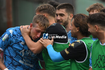 2024-10-19 - Nicolo Bertola of Spezia Calcio celebrates after scoring goal during the Soccer BKT between US Salernitana 1919 vs Spezia Calcio at Arechi Stadium - US SALERNITANA VS SPEZIA CALCIO - ITALIAN SERIE B - SOCCER