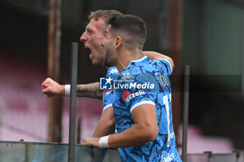 2024-10-19 - Nicolo Bertola of Spezia Calcio celebrates after scoring goal during the Soccer BKT between US Salernitana 1919 vs Spezia Calcio at Arechi Stadium - US SALERNITANA VS SPEZIA CALCIO - ITALIAN SERIE B - SOCCER