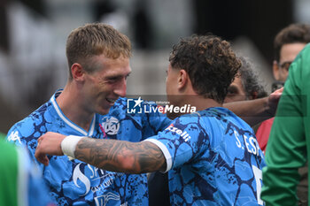 2024-10-19 - Nicolo Bertola of Spezia Calcio celebrates after scoring goal during the Soccer BKT between US Salernitana 1919 vs Spezia Calcio at Arechi Stadium - US SALERNITANA VS SPEZIA CALCIO - ITALIAN SERIE B - SOCCER