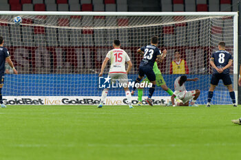 2024-10-18 - Mehdi Emile Dorval of SSC Bari scores a goal of 1-0 - SSC BARI VS US CATANZARO - ITALIAN SERIE B - SOCCER