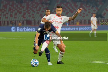 2024-10-18 - Mattia Compagnon of US Catanzaro 1929 in action against Mattia Maita of SSC Bari - SSC BARI VS US CATANZARO - ITALIAN SERIE B - SOCCER