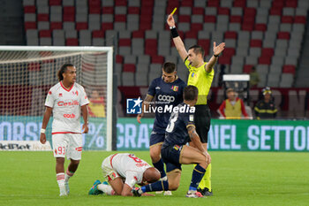 2024-10-18 - Ahmad Benali of SSC Bari receives a yellow card - SSC BARI VS US CATANZARO - ITALIAN SERIE B - SOCCER