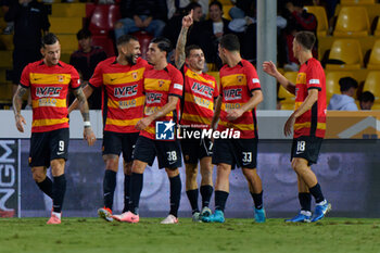 2024-09-30 - Davide Lamesta of Benevento celebrates after scoring a goal with teammates - BENEVENTO VS JUVENTUS NG - ITALIAN SERIE C - SOCCER