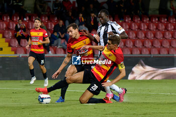 2024-09-30 - Felix Ohene Afena Gyan of Juventus Next Gen in action against Filippo Berra and Riccardo Capellini of Benevento - BENEVENTO VS JUVENTUS NG - ITALIAN SERIE C - SOCCER