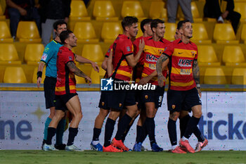 2024-09-30 - Pier Luigi Simonetti of Benevento celebrates after scoring a goal with teammates - BENEVENTO VS JUVENTUS NG - ITALIAN SERIE C - SOCCER