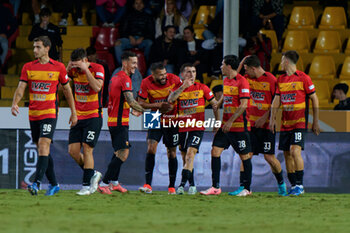 2024-09-30 - Davide Lamesta of Benevento celebrates after scoring a goal with teammates - BENEVENTO VS JUVENTUS NG - ITALIAN SERIE C - SOCCER