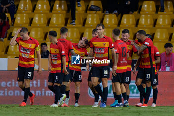 2024-09-30 - Davide Lamesta of Benevento celebrates after scoring a goal with teammates - BENEVENTO VS JUVENTUS NG - ITALIAN SERIE C - SOCCER