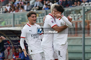 2024-10-27 - gabriele alesi (n.8 milan futuro) rejoices 0-1 - PERUGIA VS MILAN FUTURO - ITALIAN SERIE C - SOCCER