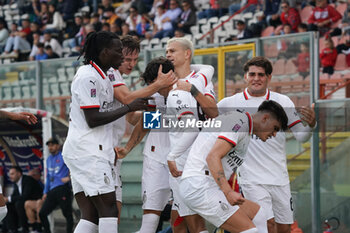 2024-10-27 - gabriele alesi (n.8 milan futuro) rejoices 0-1 - PERUGIA VS MILAN FUTURO - ITALIAN SERIE C - SOCCER