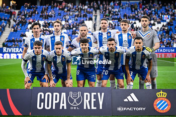 2024-01-06 - RCD Espanyol line up during a Copa del Rey match between RCD Espanyol and Getafe CF at Stage Front Stadium, in Barcelona, ,Spain on January 6, 2024. (Photo / Felipe Mondino) - RCD ESPANYOL - GETAFE CF - SPANISH CUP - SOCCER