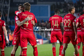 2024-01-16 - Sergio Ramos of Sevilla seen celebrating his goal with his teammates during the football match valid for the round of 16 of the Copa del Rey tournament between Getafe and Sevilla played at Estadio Coliseum in Getafe, Spain. - GETAFE VS SEVILLA - SPANISH CUP - SOCCER