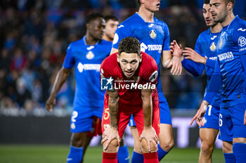 2024-01-16 - Lucas Ocampos of Sevilla seen during the football match valid for the round of 16 of the Copa del Rey tournament between Getafe and Sevilla played at Estadio Coliseum in Getafe, Spain. - GETAFE VS SEVILLA - SPANISH CUP - SOCCER