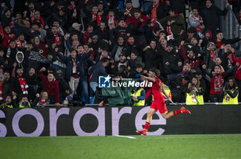 2024-01-16 - Fernando Francisco Reges Mouta of Sevilla seen celebrating his goal during the football match valid for the round of 16 of the Copa del Rey tournament between Getafe and Sevilla played at Estadio Coliseum in Getafe, Spain. - GETAFE VS SEVILLA - SPANISH CUP - SOCCER