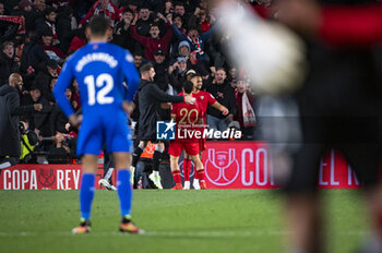 2024-01-16 - Fernando Francisco Reges Mouta of Sevilla seen celebrating his goal with his teammates during the football match valid for the round of 16 of the Copa del Rey tournament between Getafe and Sevilla played at Estadio Coliseum in Getafe, Spain. - GETAFE VS SEVILLA - SPANISH CUP - SOCCER