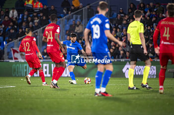 2024-01-16 - Omar Alderete of Getafe seen in action with the ball during the football match valid for the round of 16 of the Copa del Rey tournament between Getafe and Sevilla played at Estadio Coliseum in Getafe, Spain. - GETAFE VS SEVILLA - SPANISH CUP - SOCCER