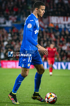 2024-01-16 - Mason Greenwood of Getafe seen in action with the ball during the football match valid for the round of 16 of the Copa del Rey tournament between Getafe and Sevilla played at Estadio Coliseum in Getafe, Spain. - GETAFE VS SEVILLA - SPANISH CUP - SOCCER