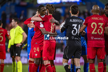 2024-01-16 - Sergio Ramos and Boubakary Soumare of Sevilla at the end of the football match valid for the round of 16 of the Copa del Rey tournament between Getafe and Sevilla played at Estadio Coliseum in Getafe, Spain. - GETAFE VS SEVILLA - SPANISH CUP - SOCCER