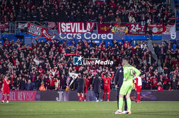 2024-01-16 - Sevilla team players seen celebrating with the fans at the end of the football match valid for the round of 16 of the Copa del Rey tournament between Getafe and Sevilla played at Estadio Coliseum in Getafe, Spain. - GETAFE VS SEVILLA - SPANISH CUP - SOCCER