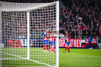 2024-01-18 - Alvaro Morata of Atletico Madrid seen celebrating his goal with his teammates during the football match valid for the round of 16 of the Copa del Rey tournament between Atletico Madrid and Real Madrid played at Estadio Metropolitano in Madrid, Spain. - ATLETICO MADRID VS REAL MADRID - SPANISH CUP - SOCCER