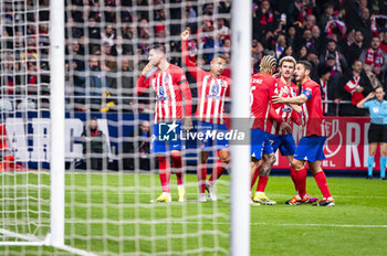 2024-01-18 - Alvaro Morata of Atletico Madrid seen celebrating his goal with his teammates during the football match valid for the round of 16 of the Copa del Rey tournament between Atletico Madrid and Real Madrid played at Estadio Metropolitano in Madrid, Spain. - ATLETICO MADRID VS REAL MADRID - SPANISH CUP - SOCCER