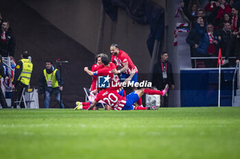 2024-01-18 - Antoine Griezmann of Atletico Madrid seen celebrating his goal with his teammates during the football match valid for the round of 16 of the Copa del Rey tournament between Atletico Madrid and Real Madrid played at Estadio Metropolitano in Madrid, Spain. - ATLETICO MADRID VS REAL MADRID - SPANISH CUP - SOCCER