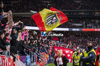 2024-01-18 - Atletico Madrid fans seen celebrating the victory during the football match valid for the round of 16 of the Copa del Rey tournament between Atletico Madrid and Real Madrid played at Estadio Metropolitano in Madrid, Spain. - ATLETICO MADRID VS REAL MADRID - SPANISH CUP - SOCCER