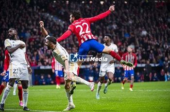 2024-01-18 - Mario Hermoso of Atletico Madrid seen in action against Daniel Carvajal of Real Madrid during the football match valid for the round of 16 of the Copa del Rey tournament between Atletico Madrid and Real Madrid played at Estadio Metropolitano in Madrid, Spain. - ATLETICO MADRID VS REAL MADRID - SPANISH CUP - SOCCER