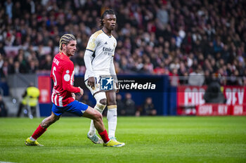 2024-01-18 - Eduardo Camavinga of Real Madrid seen in action against Rodrigo De Paul of Atletico Madrid during the football match valid for the round of 16 of the Copa del Rey tournament between Atletico Madrid and Real Madrid played at Estadio Metropolitano in Madrid, Spain. - ATLETICO MADRID VS REAL MADRID - SPANISH CUP - SOCCER