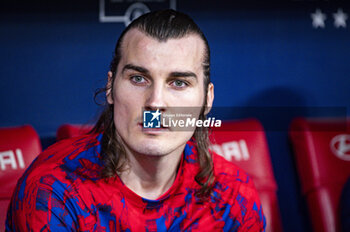 2024-01-25 - Caglar Soyuncu of Atletico Madrid seen sitting in the bench before the football match valid for quarter finals of the Copa del Rey tournament between Atletico Madrid and Sevilla played at Estadio Metropolitano in Madrid, Spain. - ATLETICO MADRID VS SEVILLA - SPANISH CUP - SOCCER