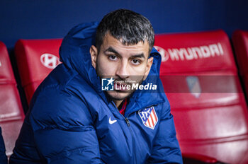 2024-01-25 - Angel Correa of Atletico Madrid seen sitting in the bench before the football match valid for quarter finals of the Copa del Rey tournament between Atletico Madrid and Sevilla played at Estadio Metropolitano in Madrid, Spain. - ATLETICO MADRID VS SEVILLA - SPANISH CUP - SOCCER