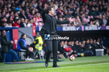 2024-01-25 - Diego Pablo Simeone, head coach of Atletico Madrid, seen during the football match valid for quarter finals of the Copa del Rey tournament between Atletico Madrid and Sevilla played at Estadio Metropolitano in Madrid, Spain. - ATLETICO MADRID VS SEVILLA - SPANISH CUP - SOCCER