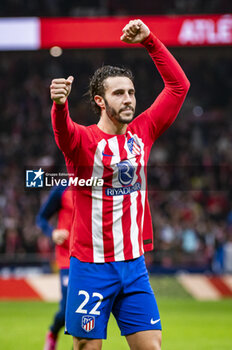 2024-01-25 - Mario Hermoso of Atletico Madrid seen celebrating the victory at the end of the football match valid for quarter finals of the Copa del Rey tournament between Atletico Madrid and Sevilla played at Estadio Metropolitano in Madrid, Spain. - ATLETICO MADRID VS SEVILLA - SPANISH CUP - SOCCER