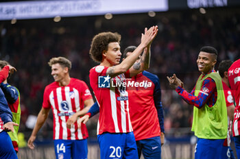 2024-01-25 - Axel Witsel of Atletico Madrid seen celebrating the victory at the end of the football match valid for quarter finals of the Copa del Rey tournament between Atletico Madrid and Sevilla played at Estadio Metropolitano in Madrid, Spain. - ATLETICO MADRID VS SEVILLA - SPANISH CUP - SOCCER