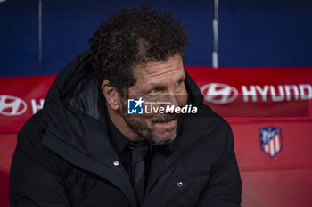 2024-02-07 - Diego Pablo Simeone, head coach of Atletico Madrid, seen during the football match valid for the semi-final of the Copa del Rey tournament between Atletico Madrid and Athletic Bilbao played at Estadio Metropolitano in Madrid, Spain. - ATLETICO MADRID VS ATHLETIC BILBAO - SPANISH CUP - SOCCER