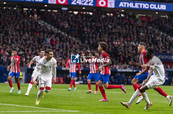 2024-02-07 - Alex Berenguer of Athletic Bilbao seen celebrating his goal during the football match valid for the semi-final of the Copa del Rey tournament between Atletico Madrid and Athletic Bilbao played at Estadio Metropolitano in Madrid, Spain. - ATLETICO MADRID VS ATHLETIC BILBAO - SPANISH CUP - SOCCER