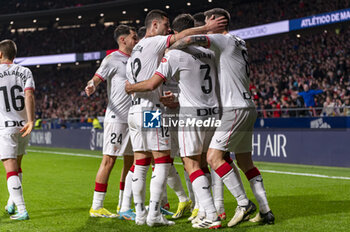 2024-02-07 - Alex Berenguer of Athletic Bilbao seen celebrating his goal with Inigo Ruiz de Galarreta, Inigo Lekue, Gorka Guruzeta and Dani Vivian of Athletic Bilbao during the football match valid for the semi-final of the Copa del Rey tournament between Atletico Madrid and Athletic Bilbao played at Estadio Metropolitano in Madrid, Spain. - ATLETICO MADRID VS ATHLETIC BILBAO - SPANISH CUP - SOCCER