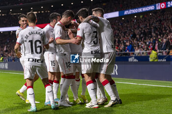 2024-02-07 - Alex Berenguer of Athletic Bilbao seen celebrating his goal with Inigo Ruiz de Galarreta, Inigo Lekue, Gorka Guruzeta and Dani Vivian of Athletic Bilbao during the football match valid for the semi-final of the Copa del Rey tournament between Atletico Madrid and Athletic Bilbao played at Estadio Metropolitano in Madrid, Spain. - ATLETICO MADRID VS ATHLETIC BILBAO - SPANISH CUP - SOCCER