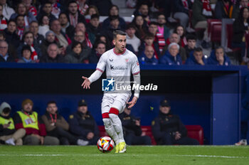 2024-02-07 - Alex Berenguer of Athletic Bilbao seen in action with the ball during the football match valid for the semi-final of the Copa del Rey tournament between Atletico Madrid and Athletic Bilbao played at Estadio Metropolitano in Madrid, Spain. - ATLETICO MADRID VS ATHLETIC BILBAO - SPANISH CUP - SOCCER